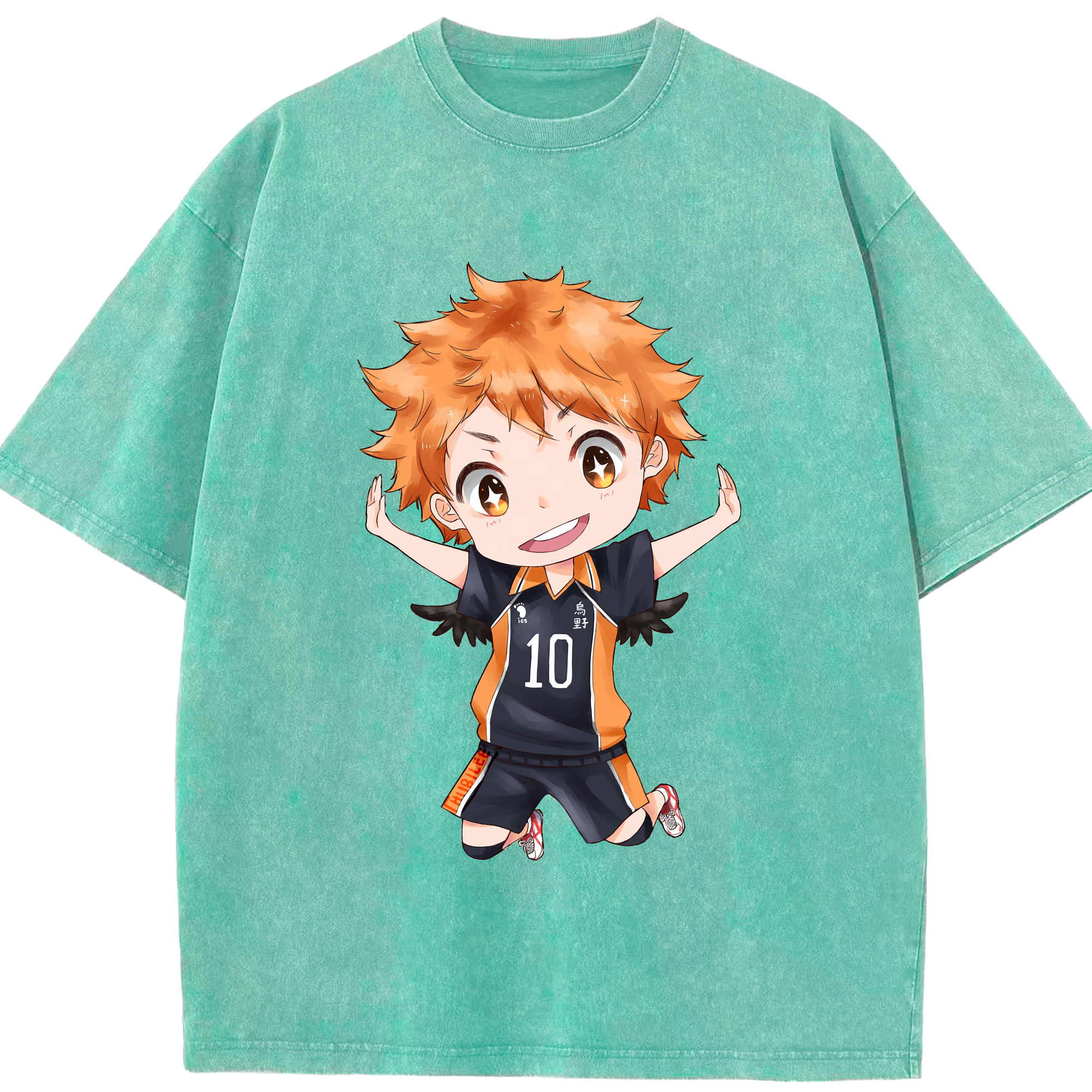 （画像用） ハイキュー!! Haikyu!! 綿100% ヴィンテージ風 半袖Tシャツ（フロントプリント）